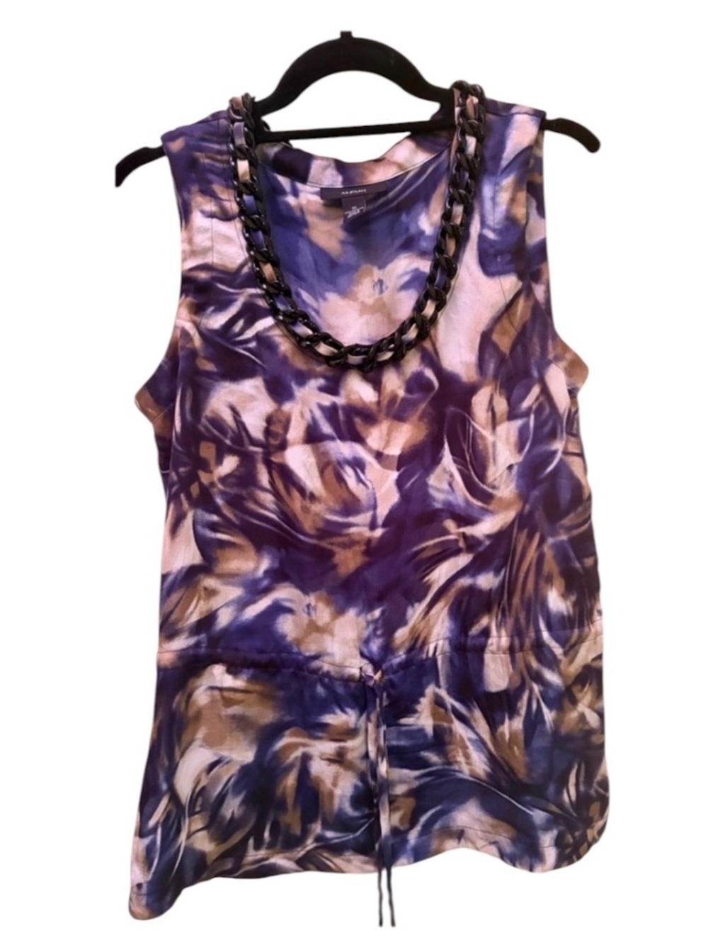 Alfani Tie-Dye Style Sleeveless Shell Top in Blue and Beige